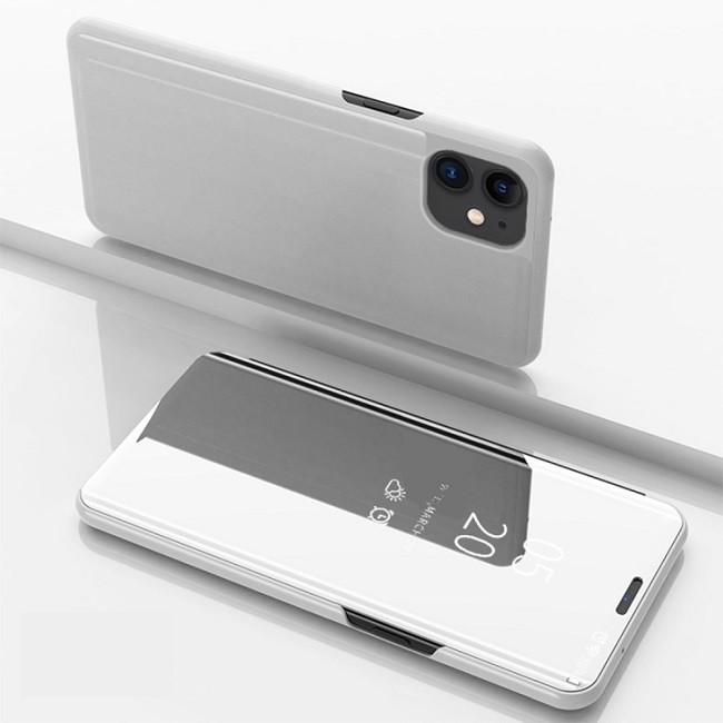 Spiegel leren hoesje voor iPhone 12 Pro (Zilver) voor €14.95