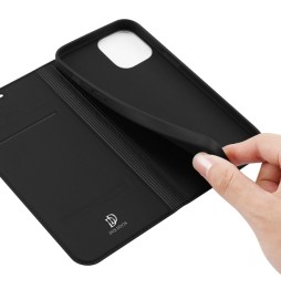 Magnetische leren hoesje met kaartsleuven voor iPhone 12 Pro DUX DUCIS (Zwart) voor €16.95