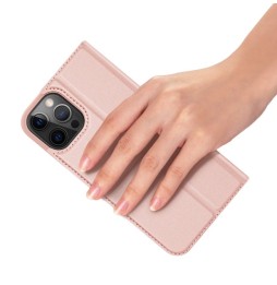 Magnetische leren hoesje met kaartsleuven voor iPhone 12 Pro DUX DUCIS (Roze gold) voor €16.95
