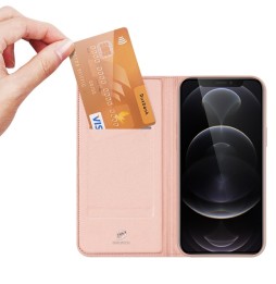 Magnetische leren hoesje met kaartsleuven voor iPhone 12 Pro Max DUX DUCIS (Roze gold) voor €16.95