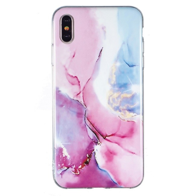 Silikon Case für iPhone X/XS (Pink Green Marble) für €12.95
