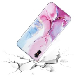 Coque en silicone pour iPhone X/XS (Marbre vert rose) à €12.95