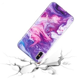 Coque en silicone pour iPhone X/XS (Marbre violet) à €12.95