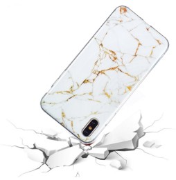 Coque en Silicone pour iPhone X/XS (Marbre Blanc) à €12.95