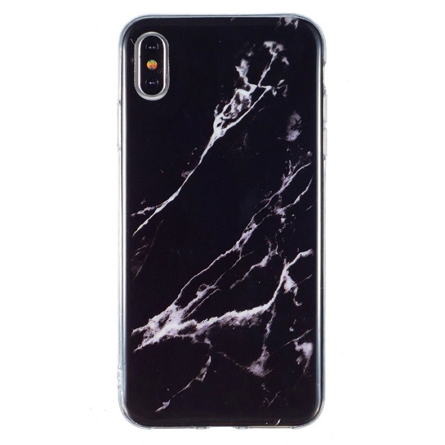 Coque en silicone pour iPhone X/XS (Marbre noir) à €12.95