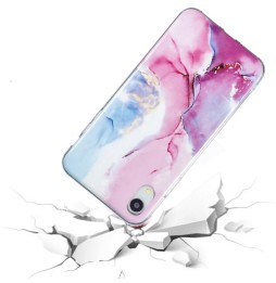 Coque en silicone pour iPhone XR (Marbre vert rose) à €12.95