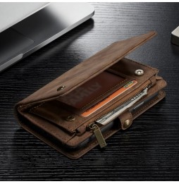 Coque portefeuille détachable en cuir pour iPhone XR CaseMe (Marron) à €28.95