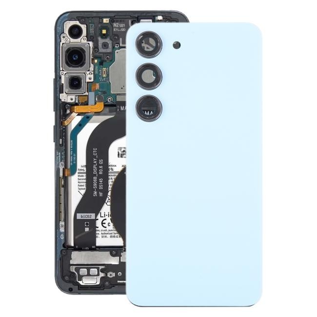 Rückseite Akkudeckel mit Linse für Samsung Galaxy S23 SM-S911 (Blau)(Mit Logo)