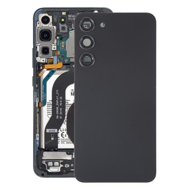 Battery Back Cover with Lens for Samsung Galaxy S23+ SM-S916 (Phantom Black)(With Logo)