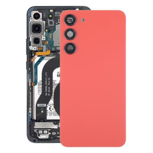 Rückseite Akkudeckel mit Linse für Samsung Galaxy S23+ SM-S916 (Rot)(Mit Logo)