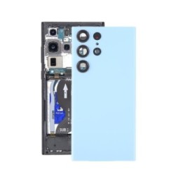 Battery Back Cover with Lens for Samsung Galaxy S23 Ultra SM-S918 (Sky Blue)(With Logo)