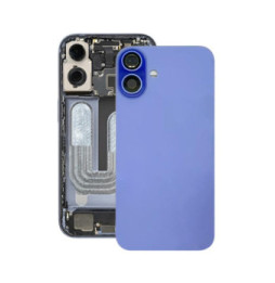 Vitre arrière avec lentille caméra pour iPhone 16 (Cyan)(Avec Logo)