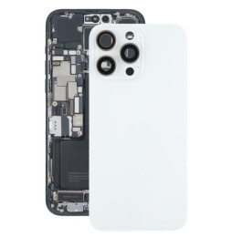 Back Glass with Camera Lens for iPhone 15 Pro Max (White)(With Logo)