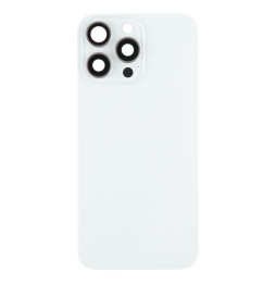 Back Glass with Camera Lens for iPhone 15 Pro Max (White)(With Logo)