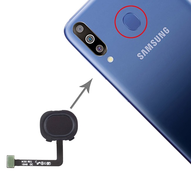 Fingerprint Sensor Flex Cable for Samsung Galaxy M30 SM-M305 (Black) at 12,10 €