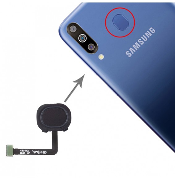 Fingerprint Sensor Flex Cable for Samsung Galaxy M30 SM-M305 (Black) at 12,10 €