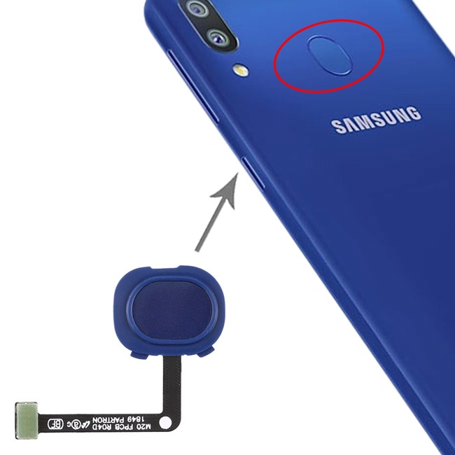 Lecteur capteur d'empreintes pour Samsung Galaxy M20 SM-M205 (Bleu) à 9,90 €