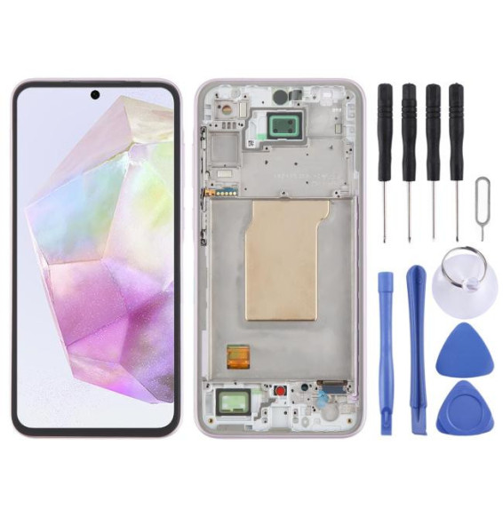 Original screen with frame for Galaxy A35 SM-A356B (Pink)