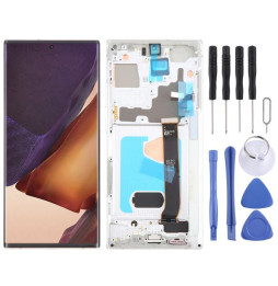 Screen with frame for Galaxy Note20 Ultra 5G SM-N986B - OLED (Silver)