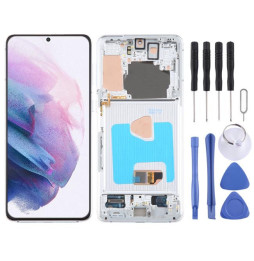 Screen with frame for Galaxy S21+ 5G SM-G996B - OLED (Silver)