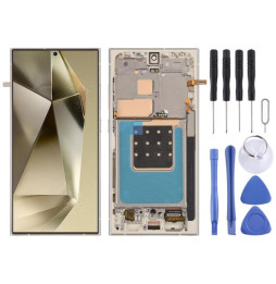 Screen with frame for Galaxy S24 Ultra SM-S928B - OLED (Gold)