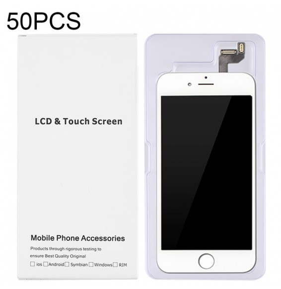 50pcs Cardboard Packaging White Box for iPhone 6s Plus & 6 Plus LCD Screen