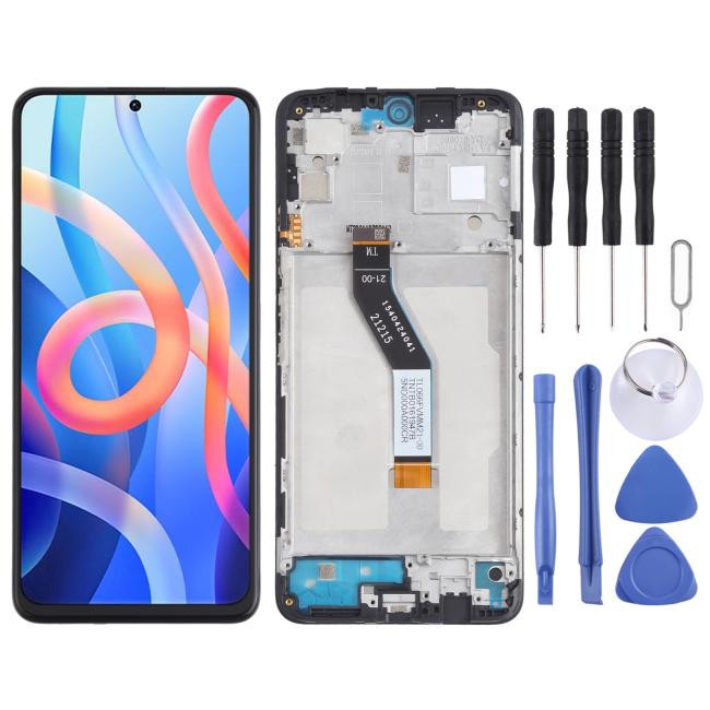 Original screen with frame for Xiaomi Redmi Note 11S 5G / Poco M4 Pro 5G 21091116AG, MZB0BGVIN