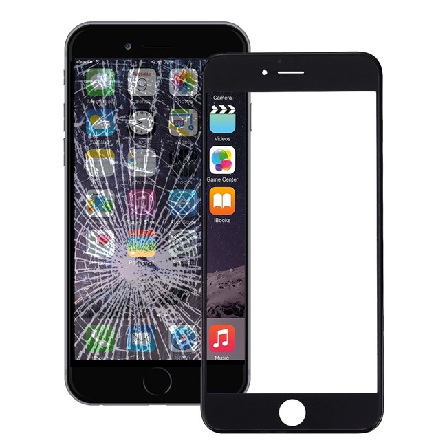 Outer Glass Lens with Frame & Adhesive for iPhone 6 Plus (Black) at 10,65 €