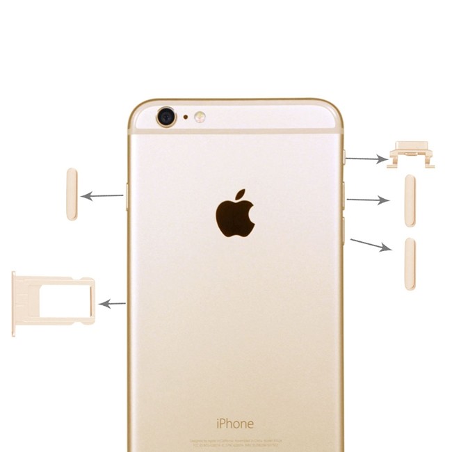 Simkaart houder + knoppen voor iPhone 6 Plus (Gold) voor 7,90 €