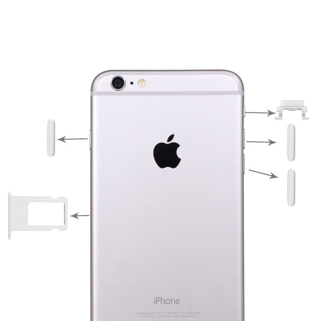 Simkaart houder + knoppen voor iPhone 6 Plus (zilver) voor 7,90 €